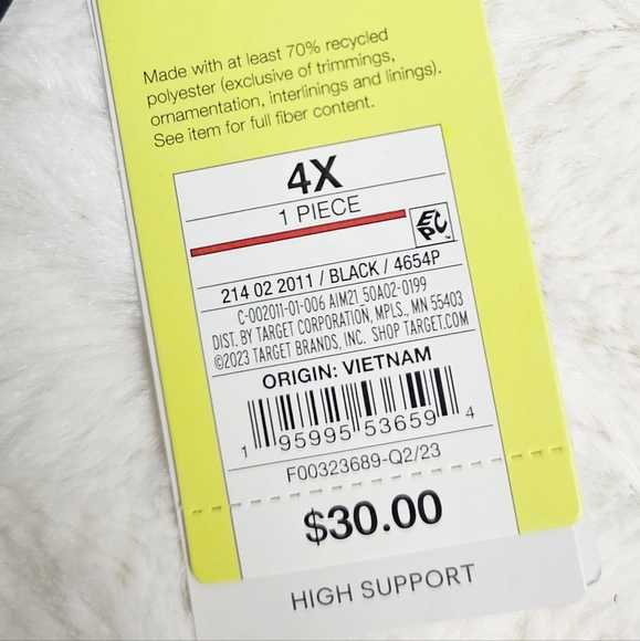 High Support Embossed Racerback Run Sports Bra | All In Motion | Black 4X - Picture 6 of 9